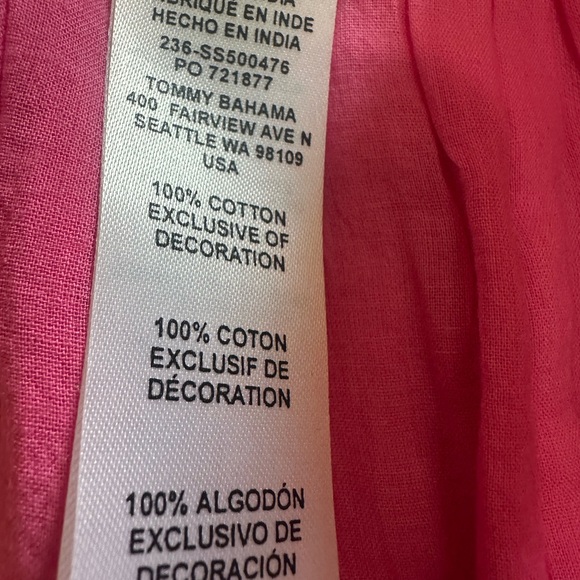 Tommy Bahama Pink Cotton Coverup Dress - Picture 3 of 3